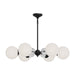 Celia 30-in Matte Black/Opal Glass 6 Lights Chandelier by Alora Lighting | CH415330MBOP | Alora Lighting