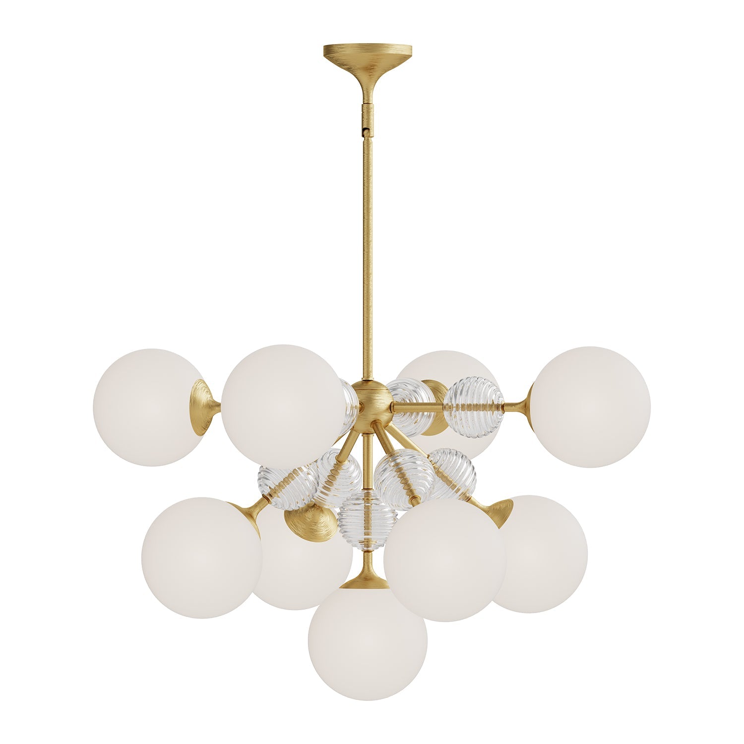 Celia 31-in Brushed Gold/Opal Glass 9 Lights Chandelier by Alora Lighting | CH415331BGOP | Alora Lighting