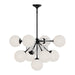 Celia 31-in Matte Black/Opal Glass 9 Lights Chandelier by Alora Lighting | CH415331MBOP | Alora Lighting