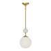Celia 8-in Brushed Gold/Opal Glass 1 Light Pendant by Alora Lighting | PD415308BGOP | Alora Lighting