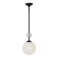 Load image into Gallery viewer, Celia 8-in Matte Black/Opal Glass 1 Light Pendant by Alora Lighting | PD415308MBOP | Alora Lighting
