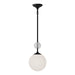 Celia 8-in Matte Black/Opal Glass 1 Light Pendant by Alora Lighting | PD415308MBOP | Alora Lighting