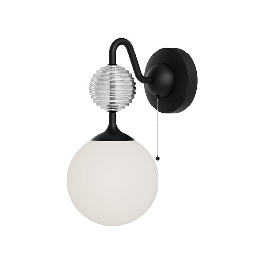 Celia 6-in Matte Black/Opal Glass 1 Light Wall/Vanity by Alora Lighting | WV415306MBOP | Alora Lighting