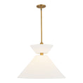 Load image into Gallery viewer, Chapelle 22-in Aged Gold/White Linen 1 Light Pendant by Alora Lighting | PD543022AGWL | Alora Lighting
