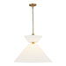Chapelle 22-in Aged Gold/White Linen 1 Light Pendant by Alora Lighting | PD543022AGWL | Alora Lighting