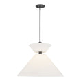 Load image into Gallery viewer, Chapelle 22-in Matte Black/White Linen 1 Light Pendant by Alora Lighting | PD543022MBWL | Alora Lighting
