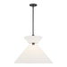 Chapelle 22-in Matte Black/White Linen 1 Light Pendant by Alora Lighting | PD543022MBWL | Alora Lighting