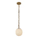Cherise 7-in Brushed Gold/Glossy Ribbed Opal Glass Socket Pendant by Alora Lighting | PD579107BGGR | Alora Lighting
