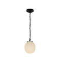 Load image into Gallery viewer, Cherise 7-in Matte Black/Glossy Ribbed Opal Glass Socket Pendant by Alora Lighting | PD579107MBGR | Alora Lighting
