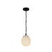 Cherise 7-in Matte Black/Glossy Ribbed Opal Glass Socket Pendant by Alora Lighting | PD579107MBGR | Alora Lighting