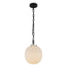 Cherise 12-in Matte Black/Glossy Ribbed Opal Glass Socket Pendant by Alora Lighting | PD579112MBGR | Alora Lighting