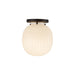 Cherise 7-in Matte Black/Glossy Ribbed Opal Glass Socket Semi-Flush Mount by Alora Lighting | SF579107MBGR | Alora Lighting