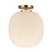 Cherise 12-in Brushed Gold/Glossy Ribbed Opal Glass Socket Semi-Flush Mount by Alora Lighting | SF579112BGGR | Alora Lighting