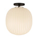 Cherise 12-in Matte Black/Glossy Ribbed Opal Glass Socket Semi-Flush Mount by Alora Lighting | SF579112MBGR | Alora Lighting