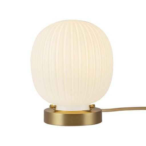 Cherise 7-in Brushed Gold/Glossy Ribbed Opal Glass Socket Table Lamp by Alora Lighting | TL579107BGGR | Alora Lighting