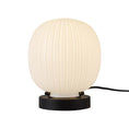 Load image into Gallery viewer, Cherise 7-in Matte Black/Glossy Ribbed Opal Glass Socket Table Lamp by Alora Lighting | TL579107MBGR | Alora Lighting
