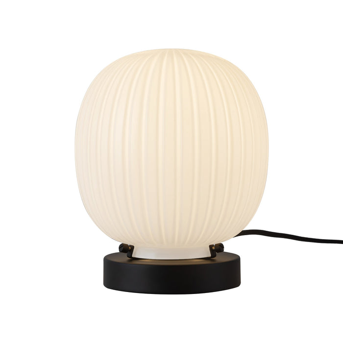 Cherise 7-in Matte Black/Glossy Ribbed Opal Glass Socket Table Lamp by Alora Lighting | TL579107MBGR | Alora Lighting