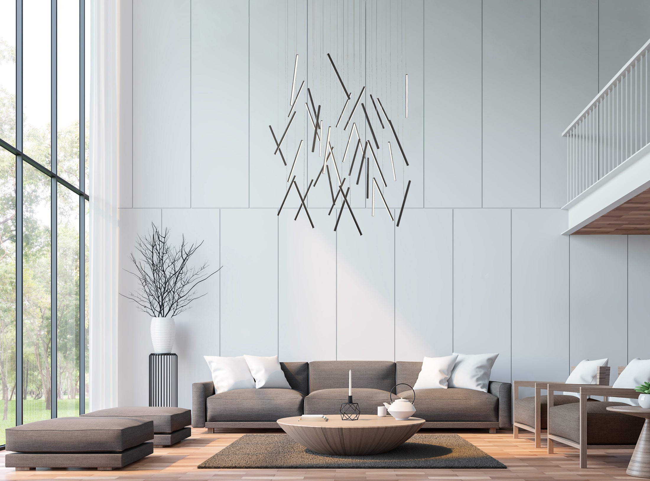 Chute LED Round Multi-Light Pendant