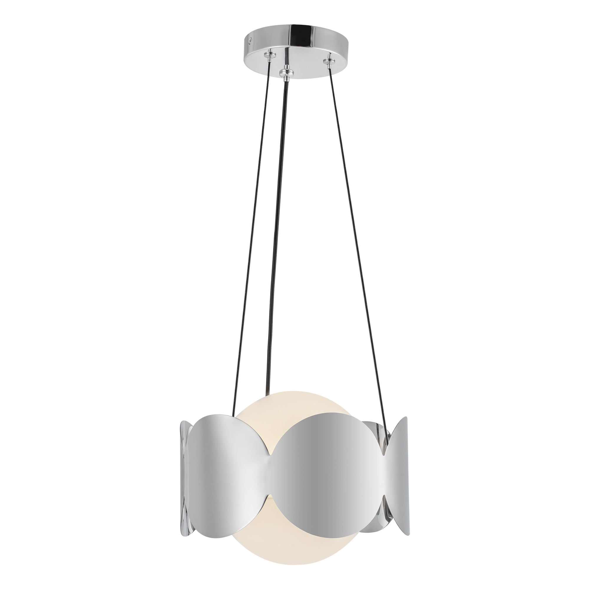 Ciel Chandelier in Chrome/Opal Glass Finish | Kuzco Lighting
