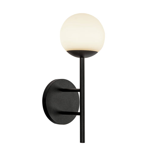 Claremont LED Exterior Wall Sconce in Black/Opal Glass Finish | Kuzco Lighting