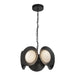 Cleo LED Chandelier in Black/Opal Glass Finish | Kuzco Lighting