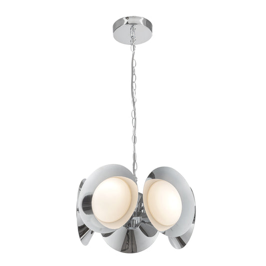 Cleo LED Chandelier in Chrome/Opal Glass Finish | Kuzco Lighting