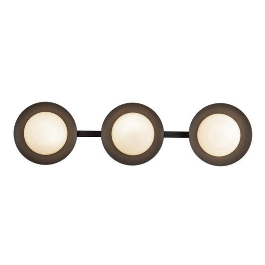 Cleo LED Vanity Light in Black/Opal Glass Finish | Kuzco Lighting