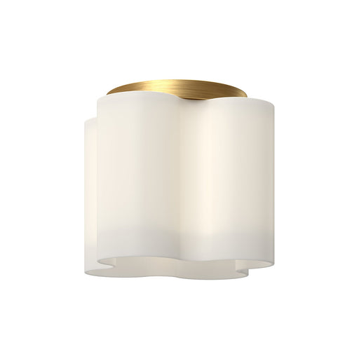 Clover LED Flush Mount in Brushed Gold/Opal Glass Finish | Kuzco Lighting