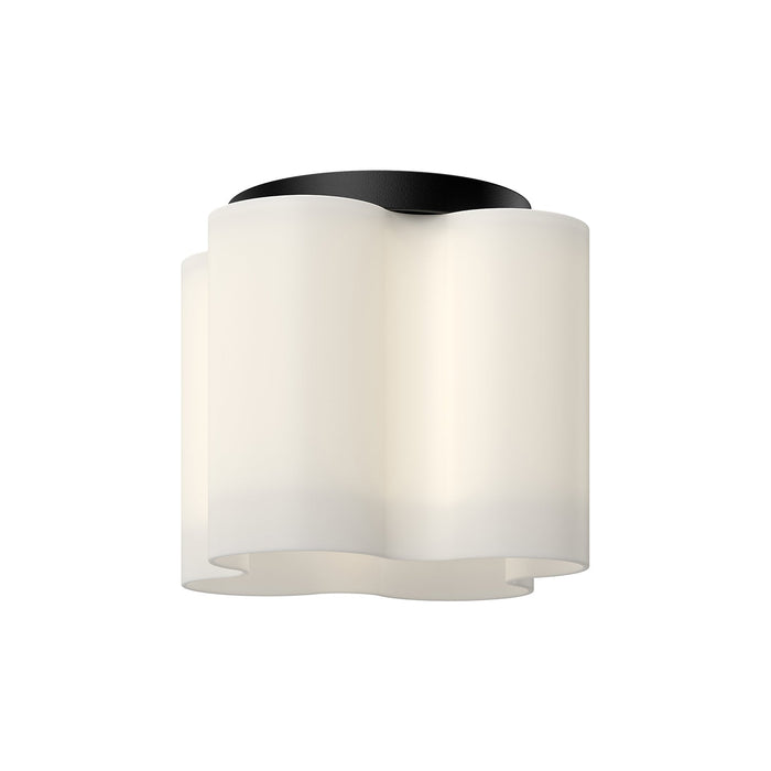 Clover LED Flush Mount in Black/Opal Glass Finish | Kuzco Lighting