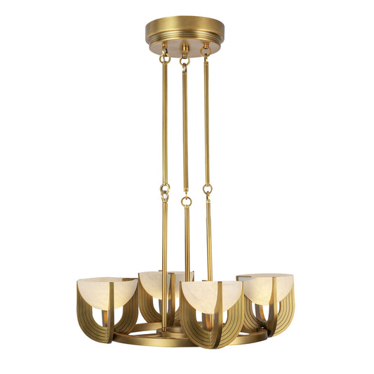 Colette 22-in Vintage Brass/Alabaster LED Chandelier by Alora Lighting | CH362423VBAR-UNV | Alora Lighting