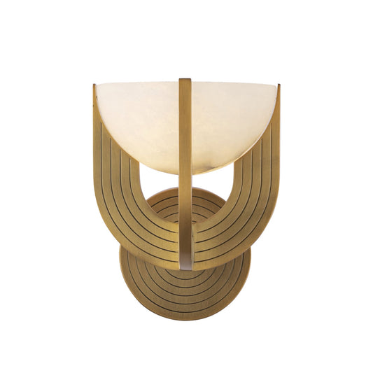 Colette 7-in Vintage Brass/Alabaster LED Wall Vanity by Alora Lighting | WV362106VBAR-UNV | Alora Lighting