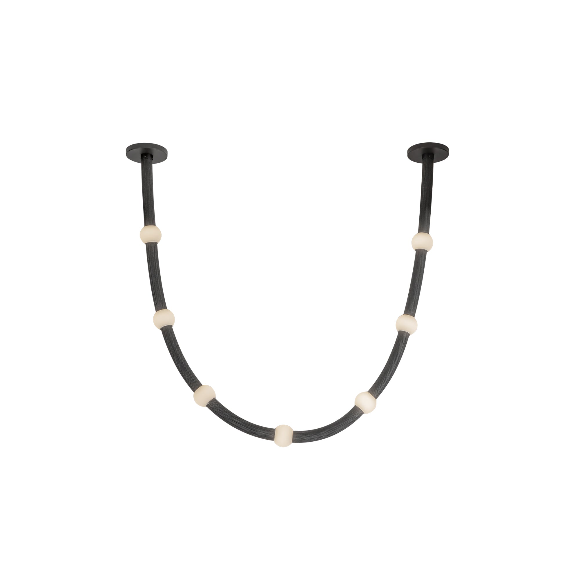 Corda LED Pendant in Black/Opal Glass Finish | Kuzco Lighting