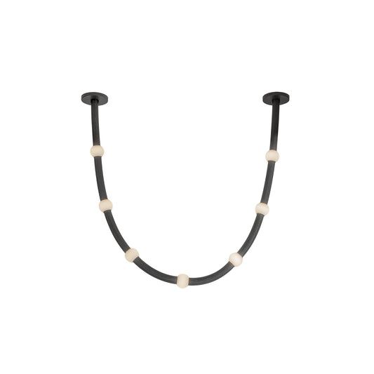 Corda LED Pendant in Black/Opal Glass Finish | Kuzco Lighting