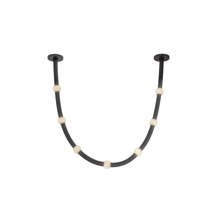 Corda LED Pendant in Black/Opal Glass Finish | Kuzco Lighting