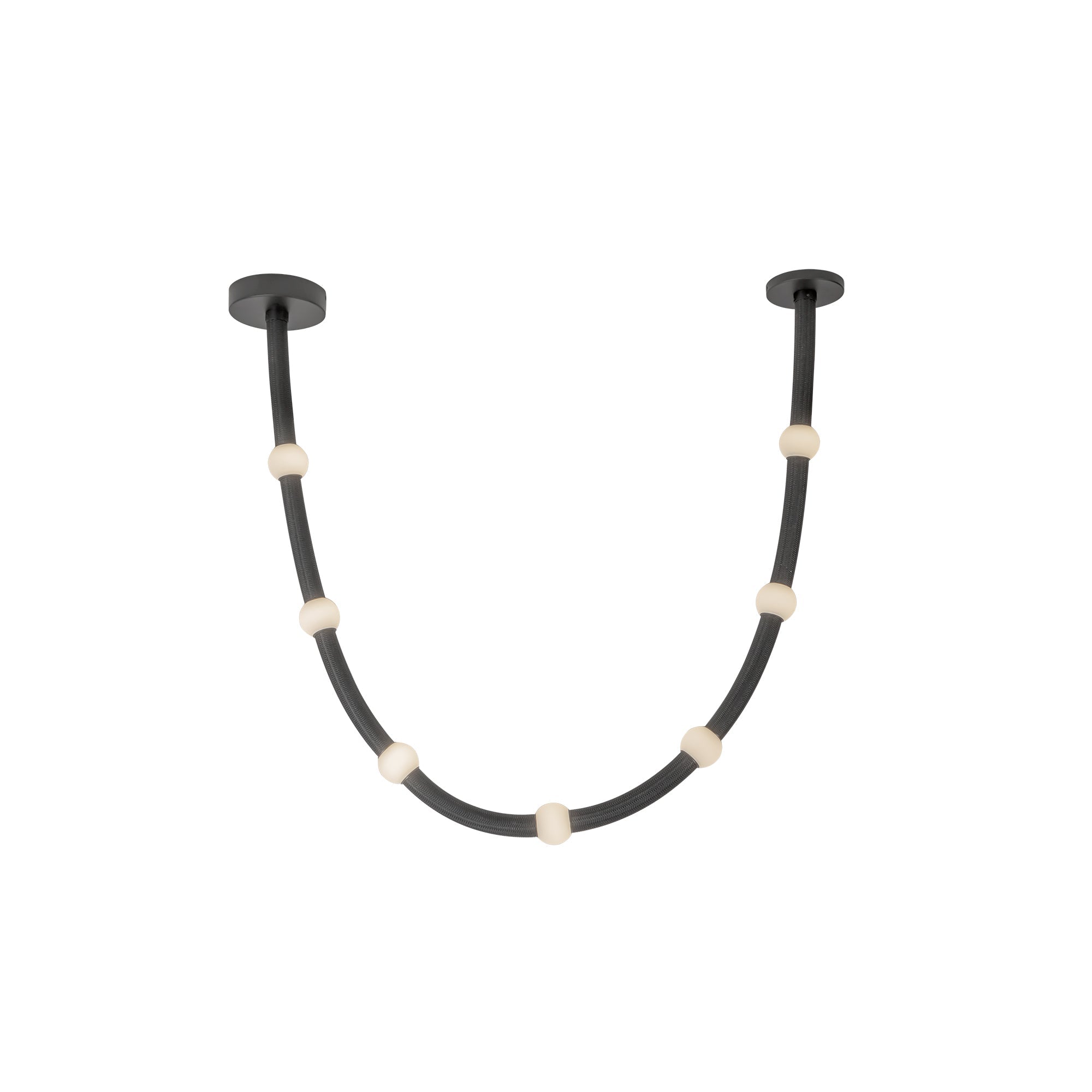 Corda LED Pendant in Black/Opal Glass Finish | Kuzco Lighting