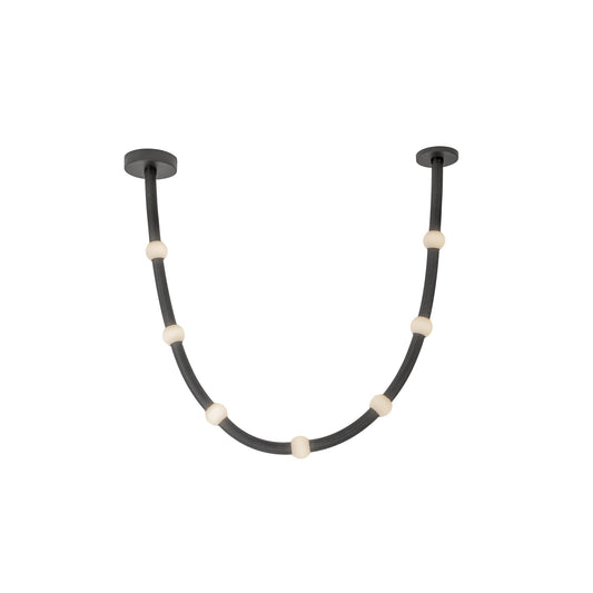 Corda LED Pendant in Black/Opal Glass Finish | Kuzco Lighting