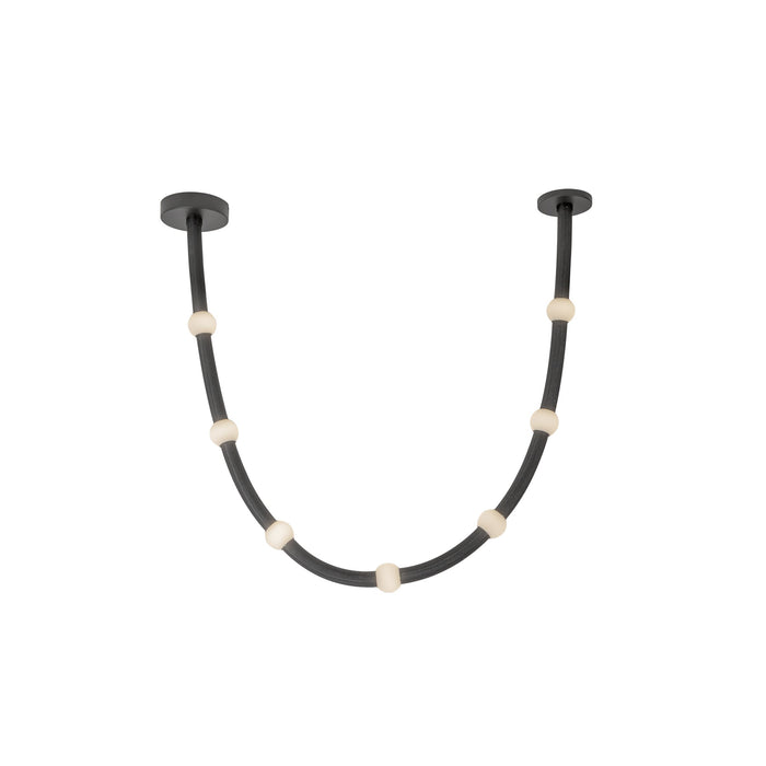Corda LED Pendant in Black/Opal Glass Finish | Kuzco Lighting