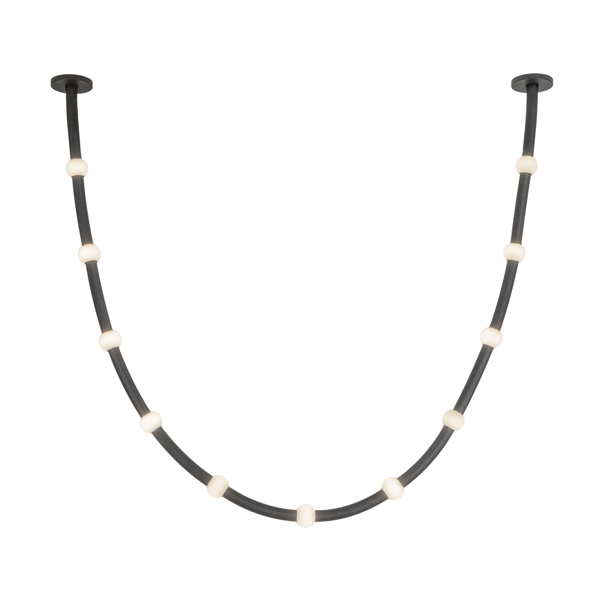 Corda LED Pendant in Black/Opal Glass Finish | Kuzco Lighting