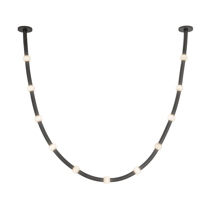 Corda LED Pendant in Black/Opal Glass Finish | Kuzco Lighting