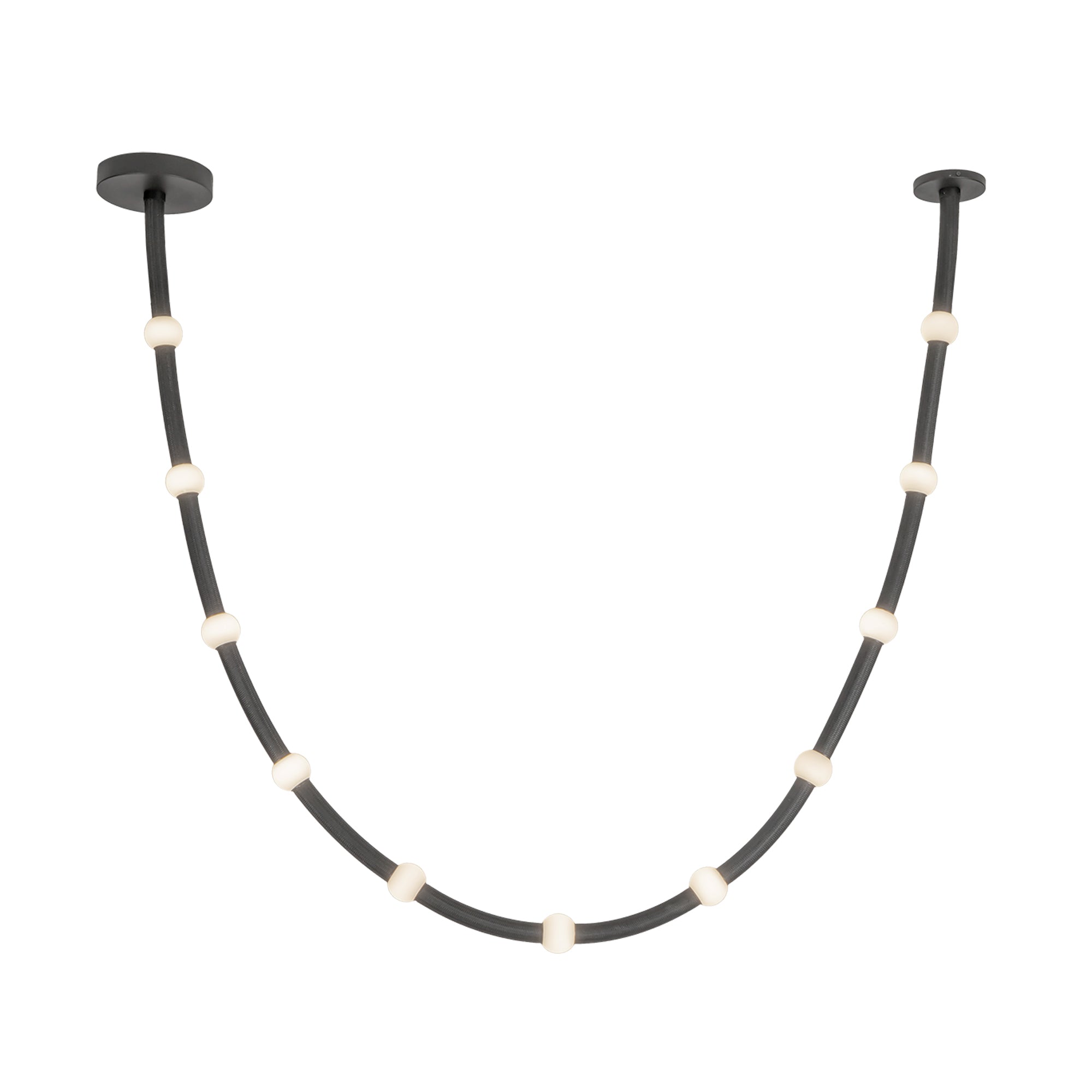 Corda LED Pendant in Black/Opal Glass Finish | Kuzco Lighting