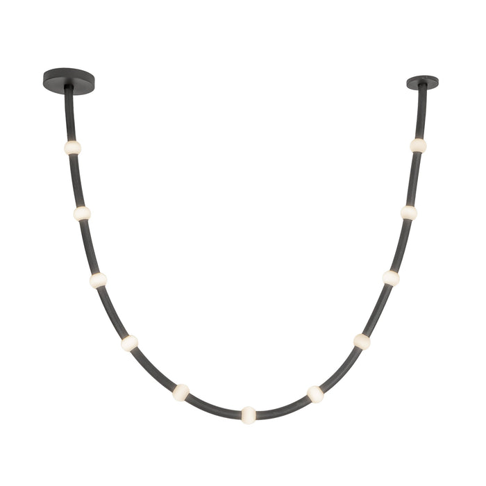 Corda LED Pendant in Black/Opal Glass Finish | Kuzco Lighting