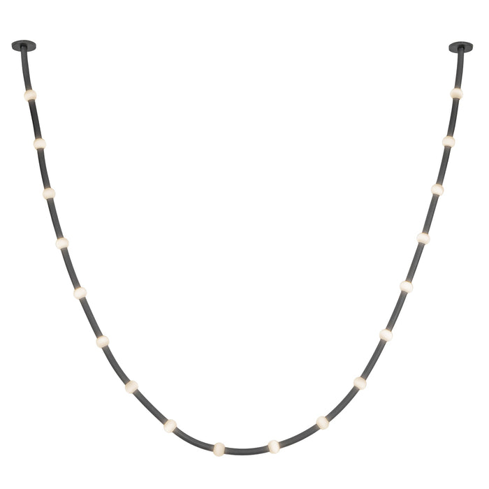 Corda LED Pendant in Black/Opal Glass Finish | Kuzco Lighting