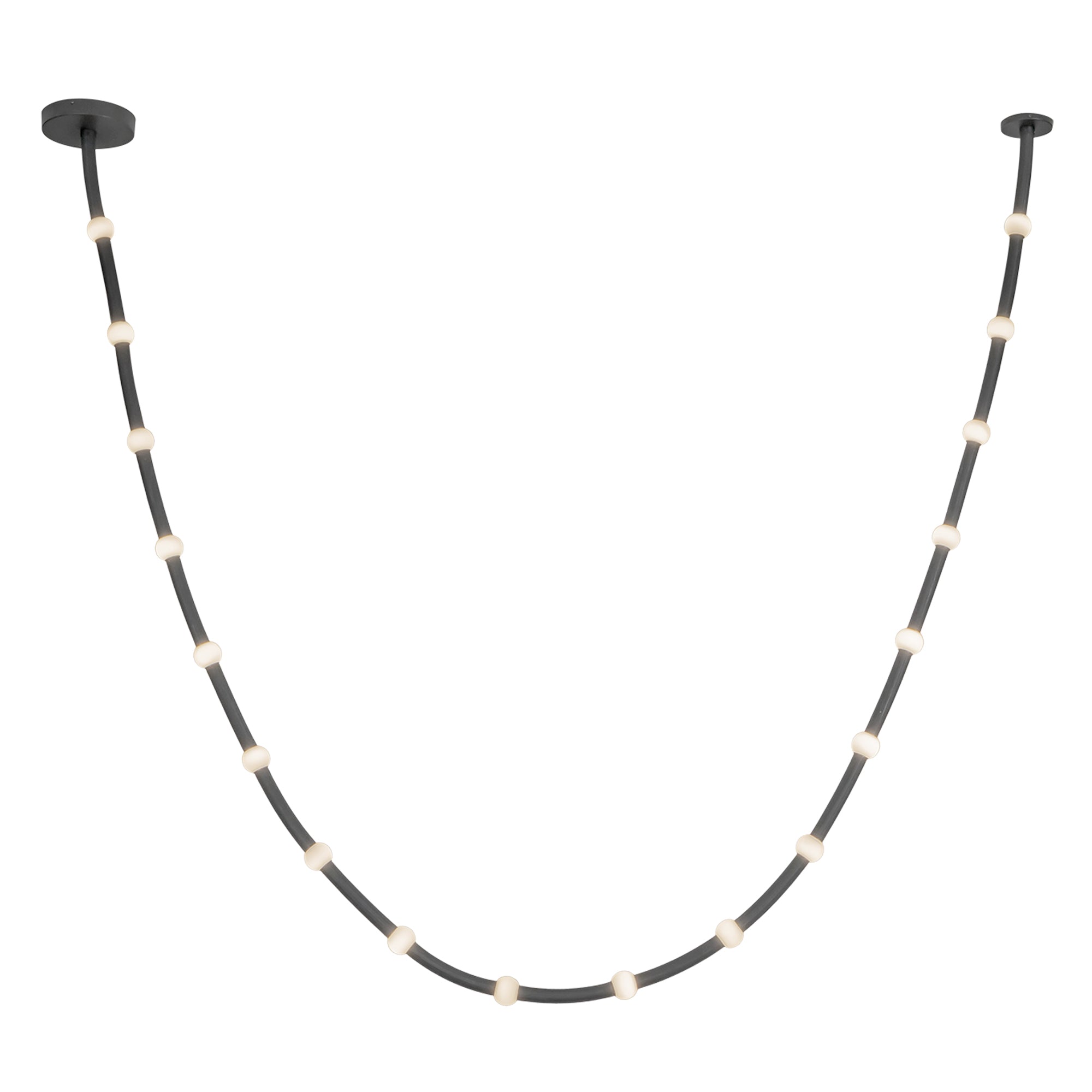 Corda LED Pendant in Black/Opal Glass Finish | Kuzco Lighting