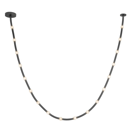 Corda LED Pendant in Black/Opal Glass Finish | Kuzco Lighting