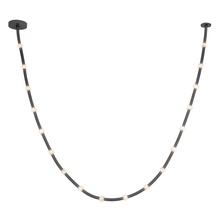Corda LED Pendant in Black/Opal Glass Finish | Kuzco Lighting