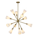 Load image into Gallery viewer, Cosmo 39-in Brushed Gold/Glossy Ribbed Opal Glass Socket Chandelier by Alora Lighting | CH462039BGGR | Alora Lighting
