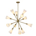 Cosmo 39-in Brushed Gold/Glossy Ribbed Opal Glass Socket Chandelier by Alora Lighting | CH462039BGGR | Alora Lighting