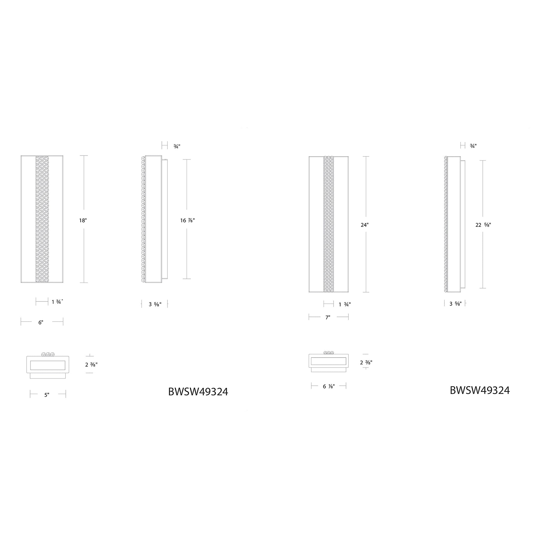 Cascade LED Outdoor Wall Sconce Diagram