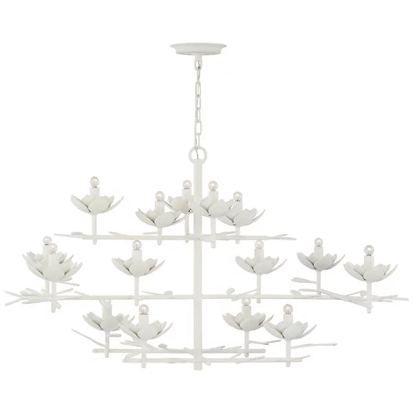 Clementine Low Wide Tiered Chandelier Plaster White