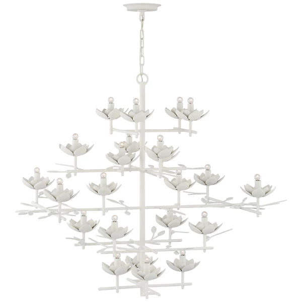 Clementine Tiered Entry Chandelier plaster white